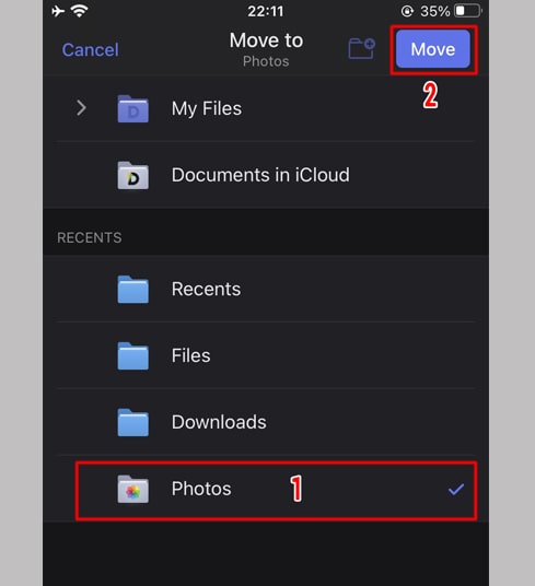 select video save option